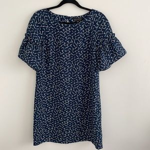 BANANA REPUBLIC | Blue printed dress with bell sleeves